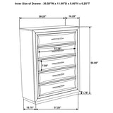 Atlas 5-drawer Bedroom Chest of Drawers Dark Oak - 215975