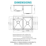 Outdoor Double Bowl Drop In Sink With Workstation - Brushed Nickel