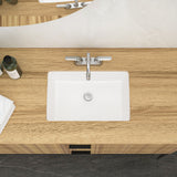 Modern Ceramic Rectangular Undermount Bathroom Sink With Overflow