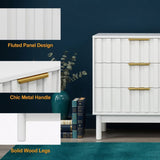 Fluted 3 Drawer Dresser