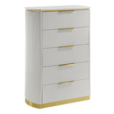Giovanni - 5 Drawer Chest - White