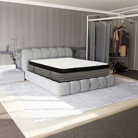 16" Premium Hybrid Mattress In A Box Plush Gel Memory Foam Top With Cooling Technology - Gray / White - Queen