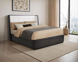 Leandro 55-inch Eastern King Wingback Bed Burnished Black - 222491KE