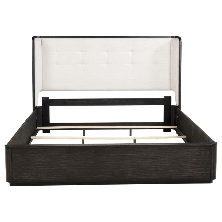 Leandro 55-inch California King Wingback Bed Burnished Black - 222491KW