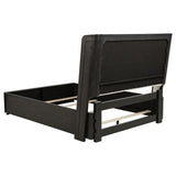 Leandro 55-inch Queen Wingback Bed Burnished Black - 222491Q