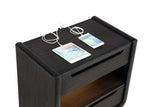 Leandro 2-drawer LED Nightstand with USB Burnished Black - 222492