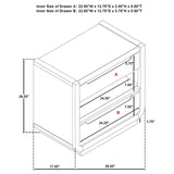Leandro 2-drawer LED Nightstand with USB Burnished Black - 222492