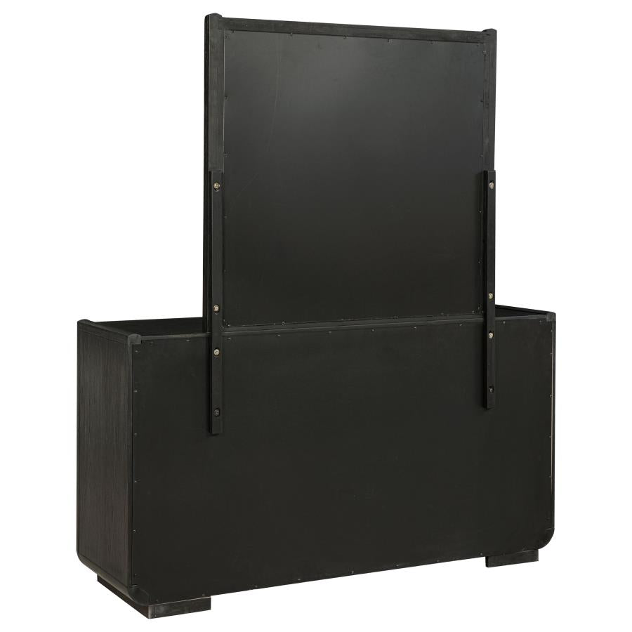 Leandro 8-drawer Bedroom Dresser with Mirror Burnished Black - 222493M
