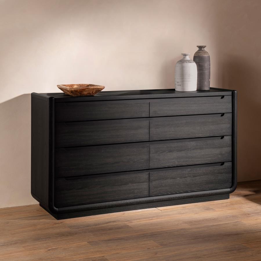 Leandro 8-drawer Bedroom Dresser Cabinet Burnished Black - 222493