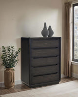 Leandro 5-drawer Bedroom Chest of Drawers Burnished Black - 222495