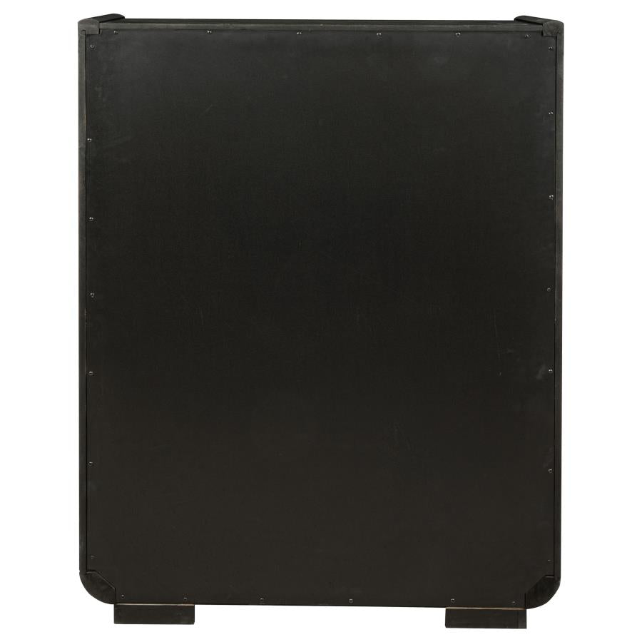 Leandro 5-drawer Bedroom Chest of Drawers Burnished Black - 222495