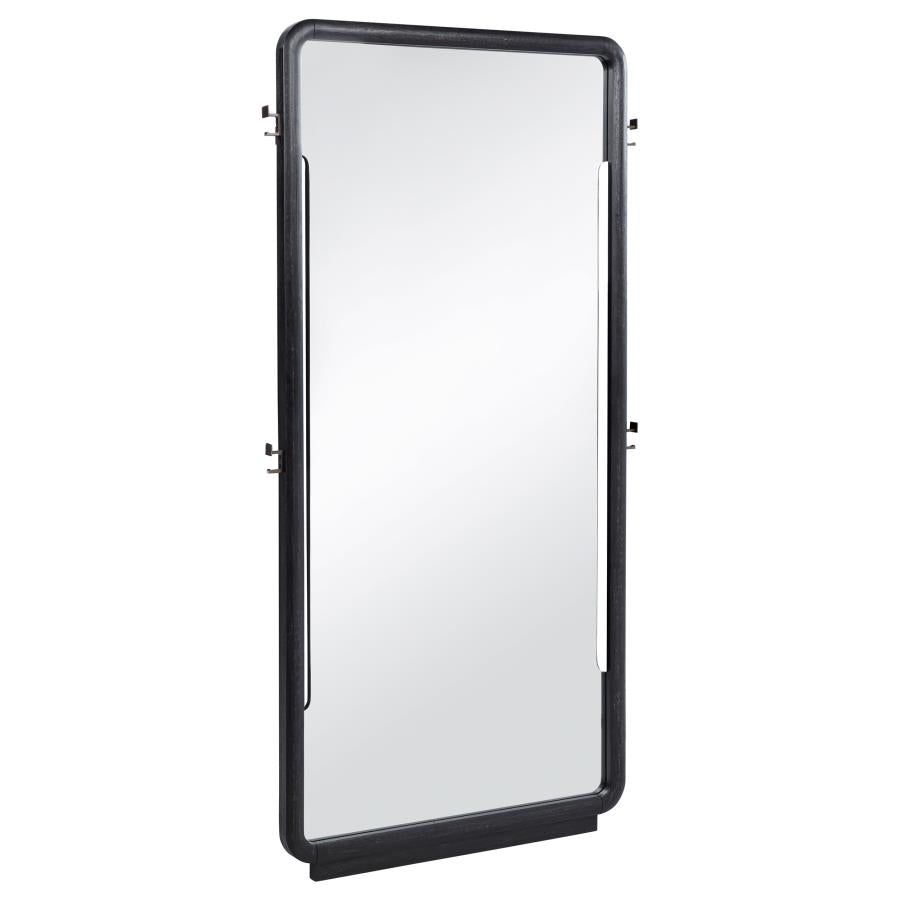 Leandro 76-inch Full Length Floor Mirror Burnished Black - 222498