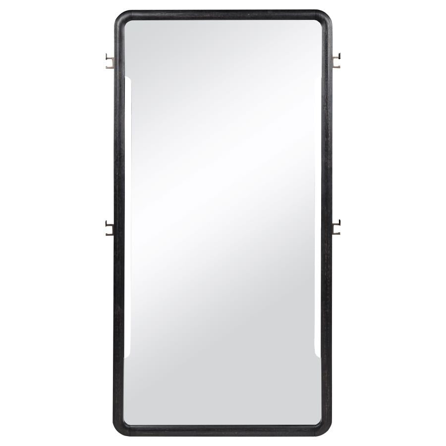 Leandro 76-inch Full Length Floor Mirror Burnished Black - 222498