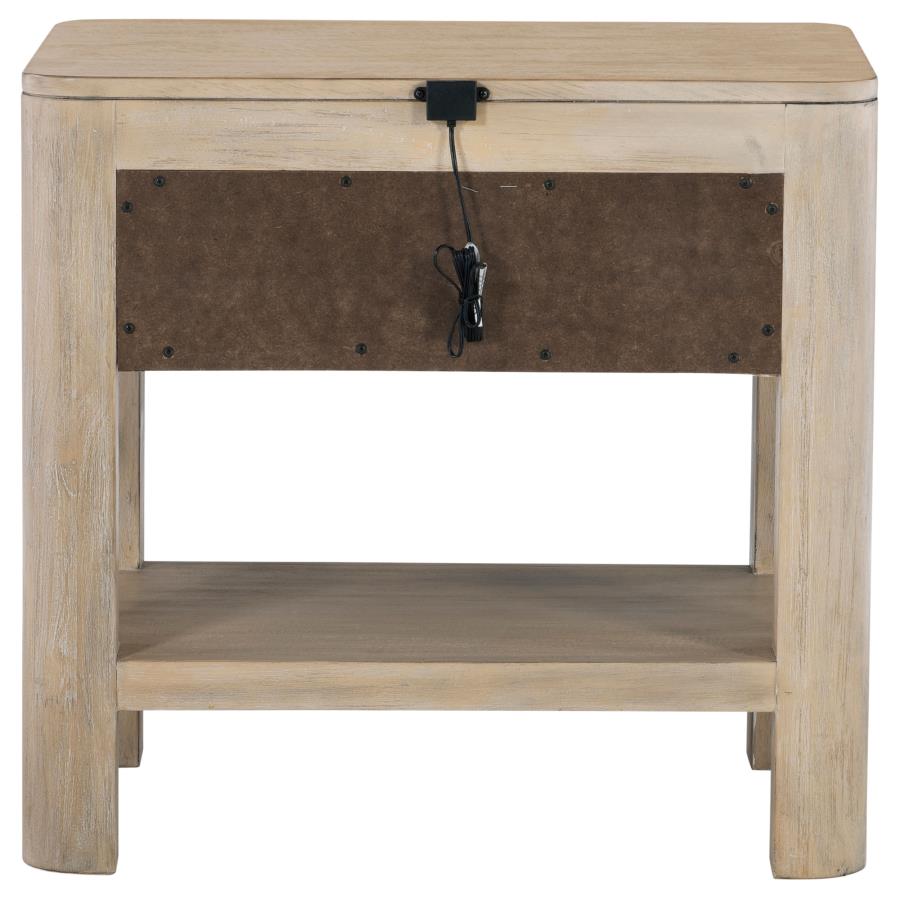 Solano 1-drawer Nightstand Bedside Table Weathered Mango - 222522