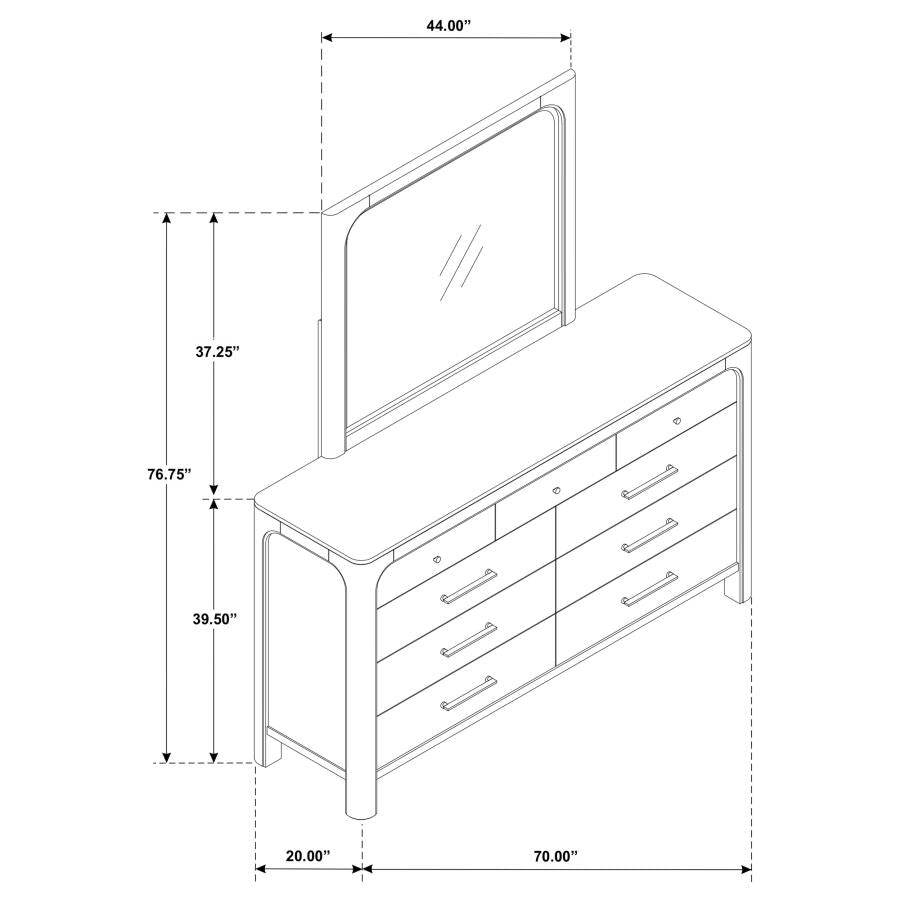 Solano 9-drawer Bedroom Dresser with Mirror Weathered Mango - 222523M