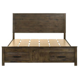 Woodmont Eastern King Storage Bed Rustic Golden Brown - 222631KE