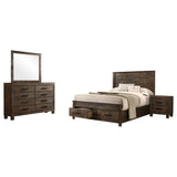 Woodmont 4-piece California King Bedroom Set Golden Brown - 222631KW-S4