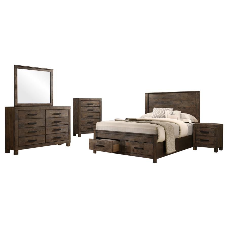 Woodmont 5-piece California King Bedroom Set Golden Brown - 222631KW-S5