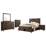 Woodmont 5-piece California King Bedroom Set Golden Brown - 222631KW-S5
