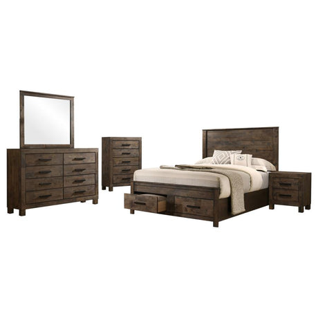 Woodmont 5-piece California King Bedroom Set Golden Brown - 222631KW-S5