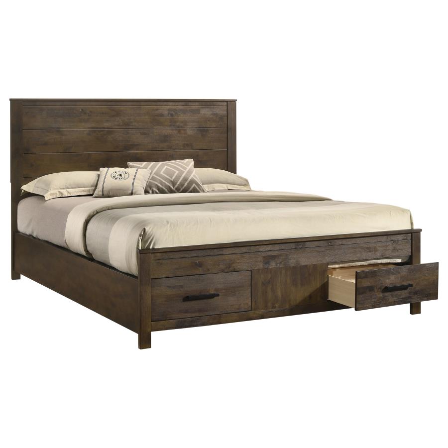 Woodmont California King Storage Bed Rustic Golden Brown - 222631KW