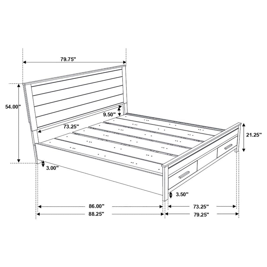 Woodmont California King Storage Bed Rustic Golden Brown - 222631KW