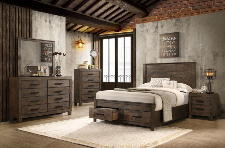 Woodmont 5-piece Queen Bedroom Set Rustic Golden Brown - 222631Q-S5