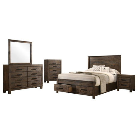 Woodmont 5-piece Queen Bedroom Set Rustic Golden Brown - 222631Q-S5