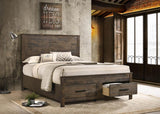 Woodmont Wood Queen Storage Panel Bed Rustic Golden Brown - 222631Q