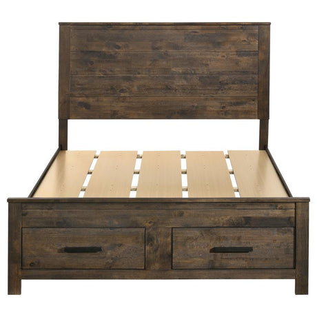Woodmont Wood Queen Storage Panel Bed Rustic Golden Brown - 222631Q
