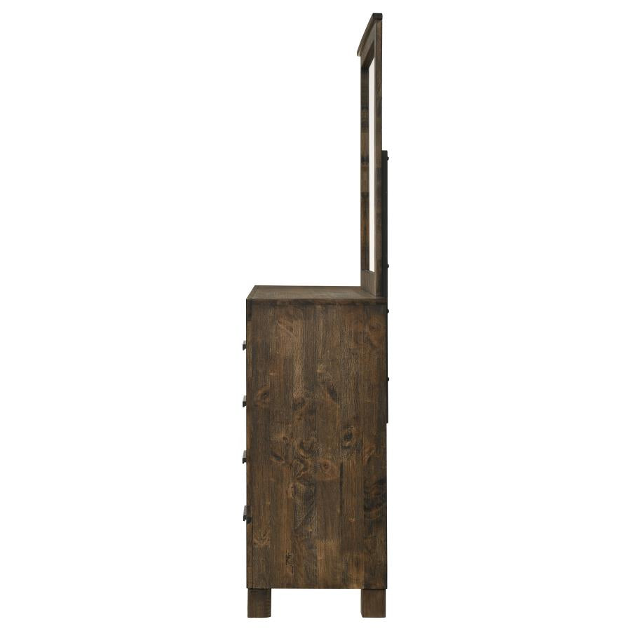 Woodmont 8-drawer Dresser with Mirror Rustic Golden Brown - 222633M