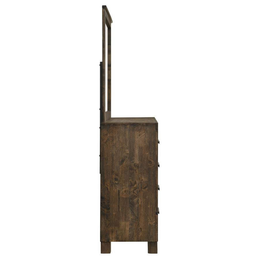 Woodmont 8-drawer Dresser with Mirror Rustic Golden Brown - 222633M