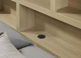 Hendricks Queen Bookcase Headboard Platform Bed Light Oak - 222650Q