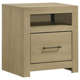 Hendricks 1-drawer Nightstand Bedside Table with Cubby Light Oak - 222652