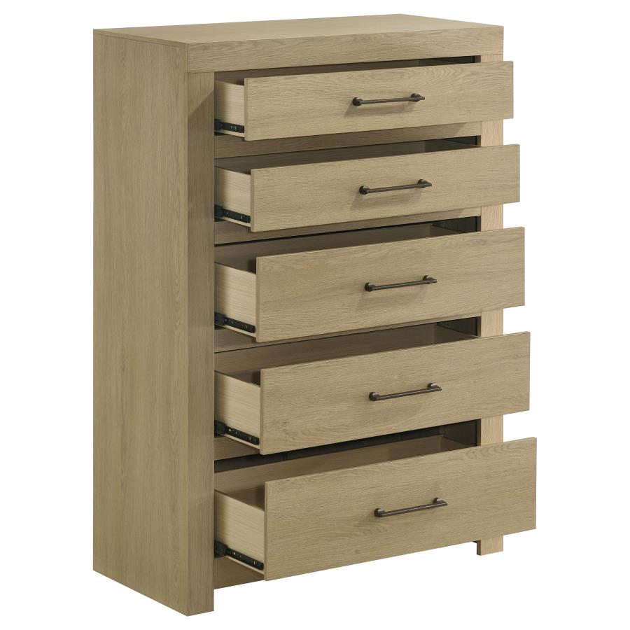 Hendricks 5-drawer Bedroom Chest of Drawers Light Oak - 222655