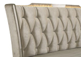 Lorient Eastern King LED Upholstered Bed Ivory and Camel - 222661KE