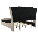 Lorient California King LED Upholstered Bed Ivory and Camel - 222661KW