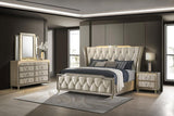 Lorient 4-piece Queen Bedroom Set Ivory and Camel - 222661Q-S4