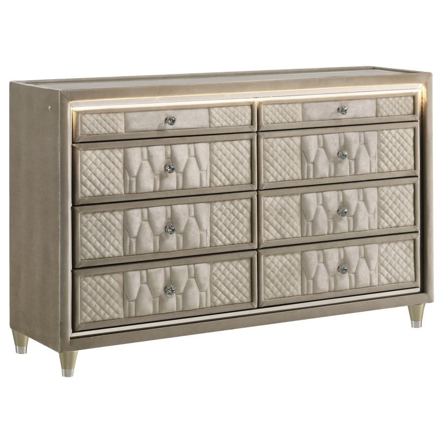 Lorient 5-piece Queen Bedroom Set Ivory and Camel - 222661Q-S5