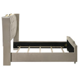 Lorient Queen LED Upholstered Wingback Bed Ivory and Camel - 222661Q