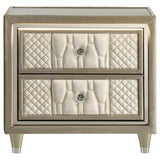Lorient 2-drawer LED Nightstand with USB Ivory and Camel - 222662