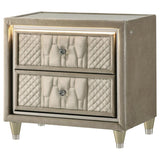 Lorient 2-drawer LED Nightstand with USB Ivory and Camel - 222662