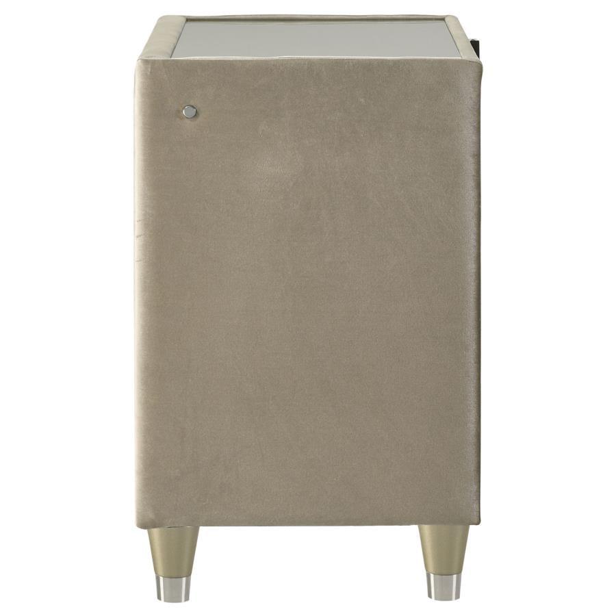 Lorient 2-drawer LED Nightstand with USB Ivory and Camel - 222662