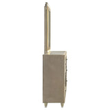 Lorient 8-drawer LED Flame Box Dresser and Mirror Ivory Camel - 222663FBM