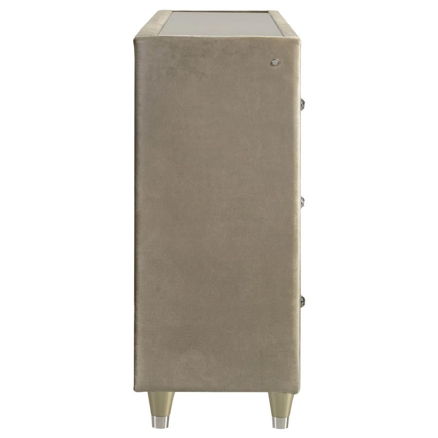 Lorient 8-drawer LED Bedroom Flame Box Dresser Ivory Camel - 222663FB