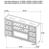 Lorient 8-drawer LED Bedroom Flame Box Dresser Ivory Camel - 222663FB