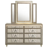 Lorient 8-drawer LED Dresser with Mirror Ivory and Camel - 222663M