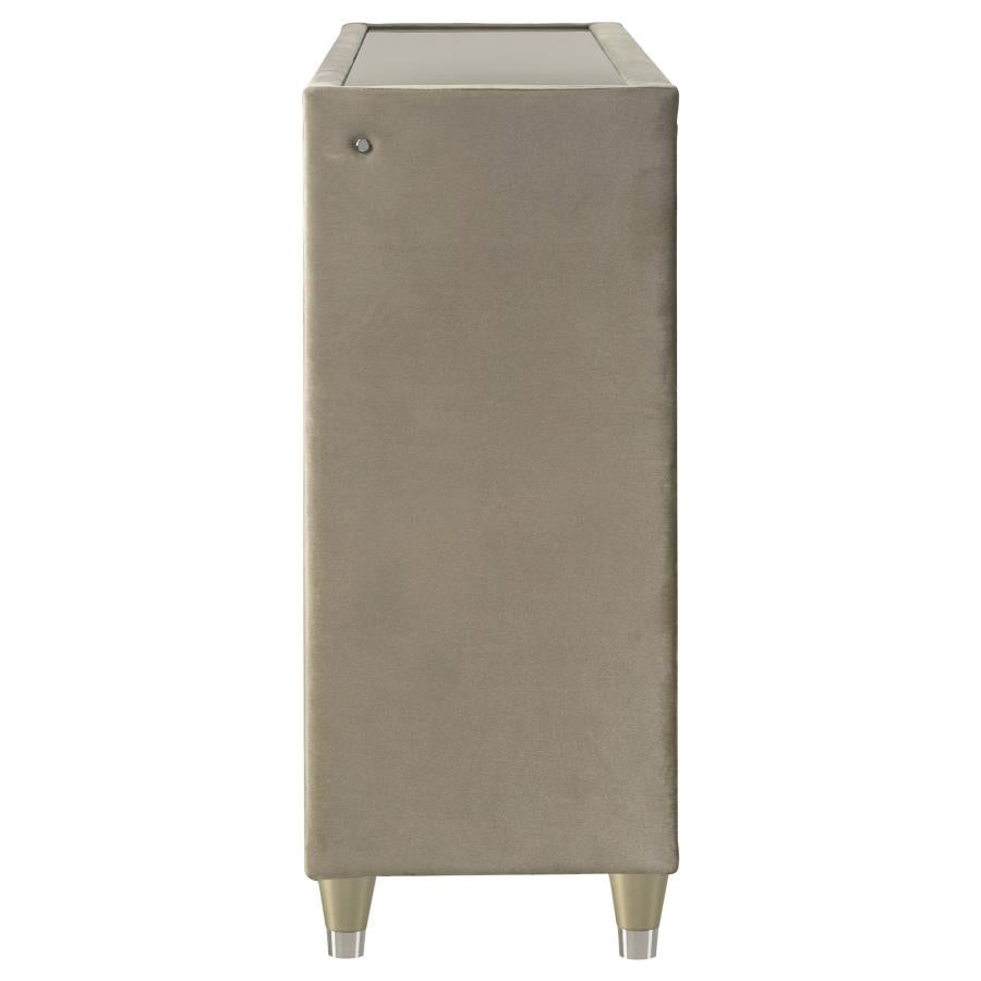 Lorient 8-drawer LED Bedroom Dresser Cabinet Ivory and Camel - 222663