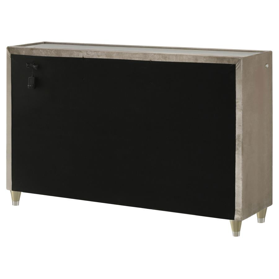 Lorient 8-drawer LED Bedroom Dresser Cabinet Ivory and Camel - 222663