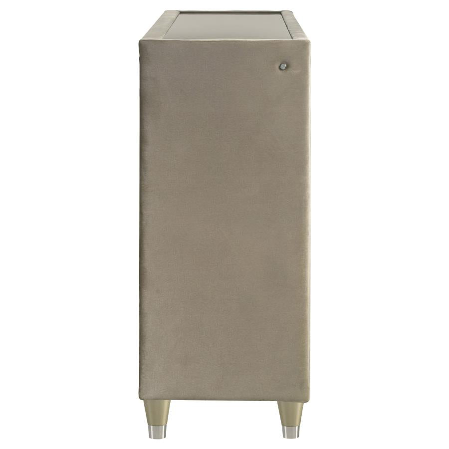 Lorient 8-drawer LED Bedroom Dresser Cabinet Ivory and Camel - 222663